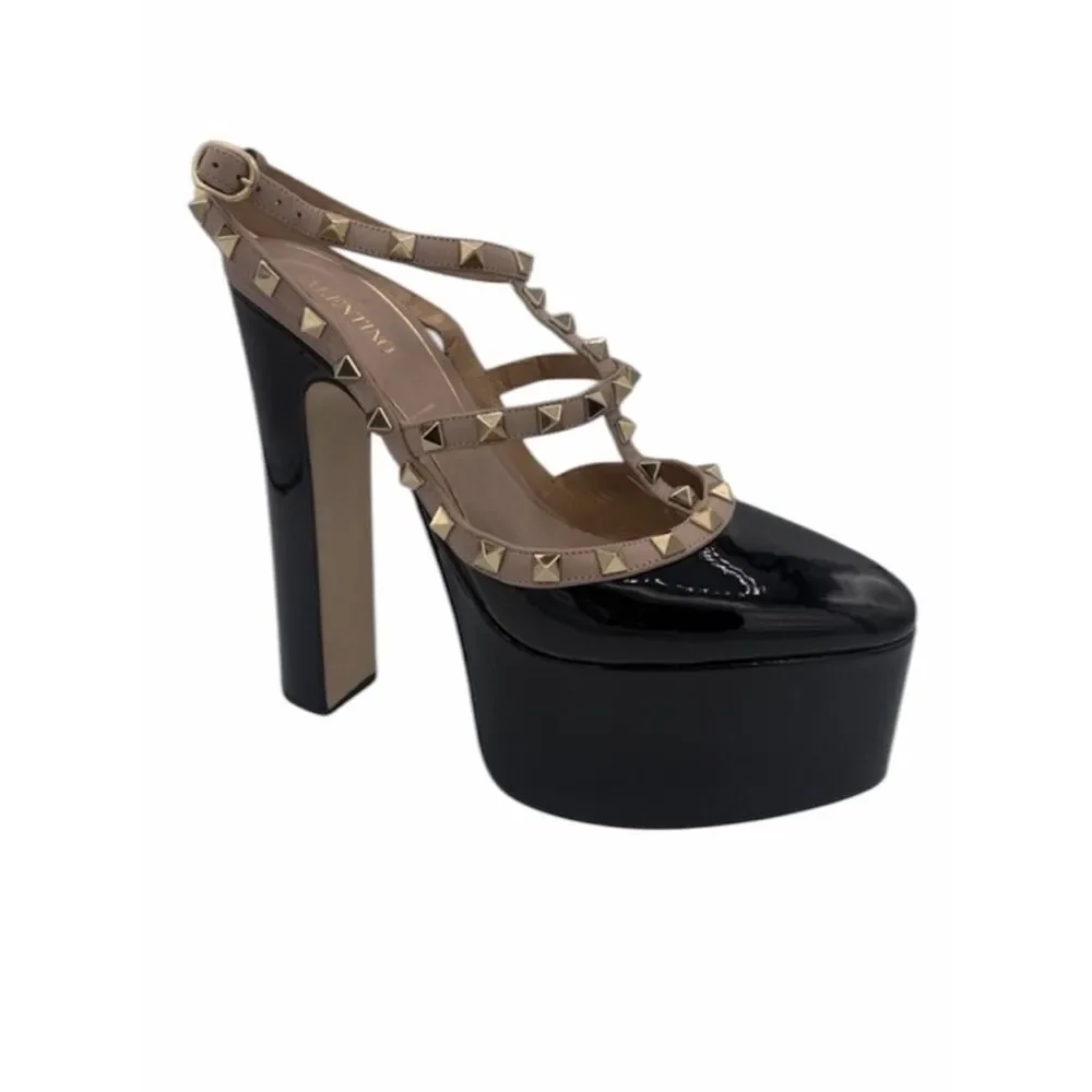 Valentino Rockstud 155 Patent Platform Pump Size 39.5/ US 9.5